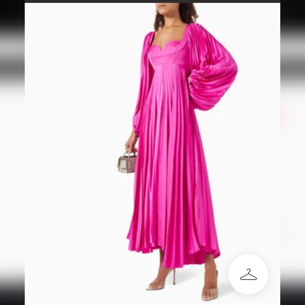 Acler Elkington Vibrant Pink Long Sleeve Dress